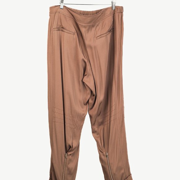Dorothee Schumacher Spring 2021 Slouchy Cool Warm Brown Satin Jogger Pants - Picture 2 of 9